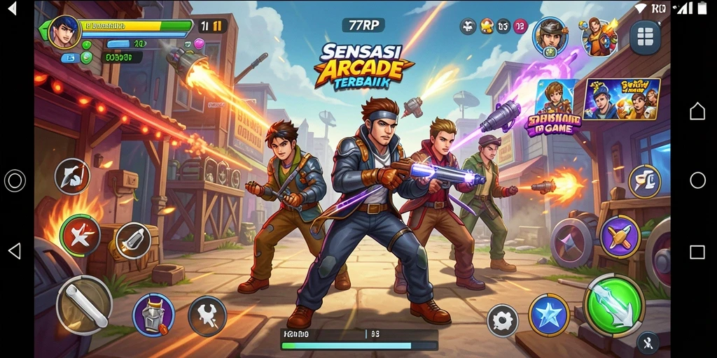 Screenshot utama 77RP menampilkan gameplay arcade yang seru.