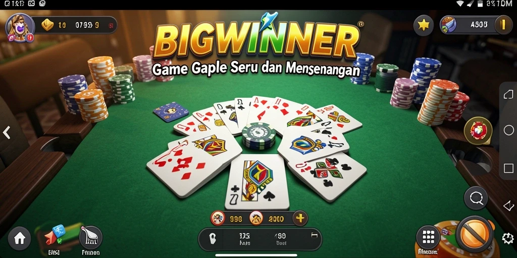Tampilan gameplay Gaple yang menarik di BIGWINNER.