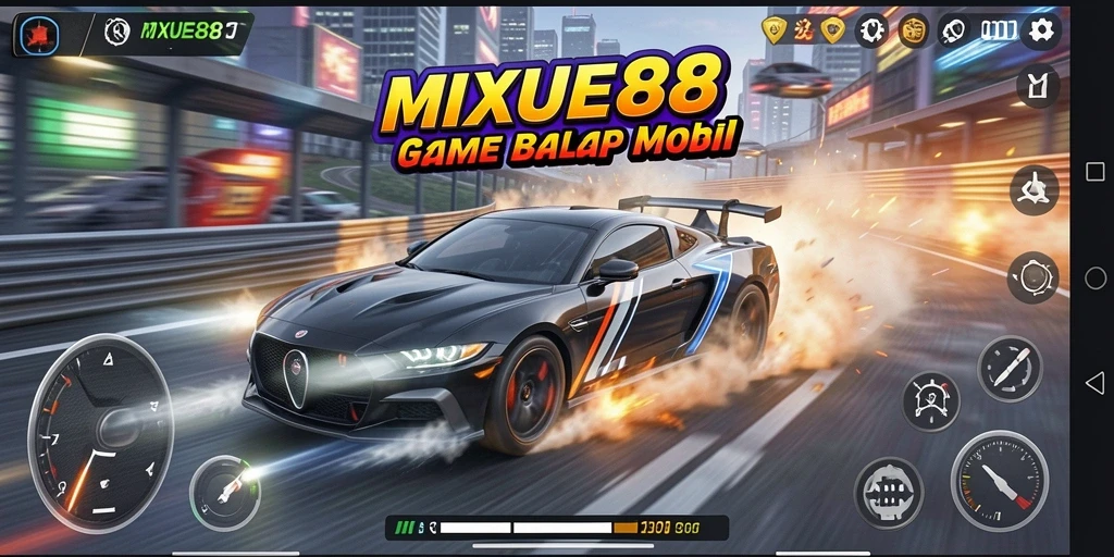 Tampilan menarik dari gameplay MIXUE88 dengan aksi balapan yang mendebarkan.