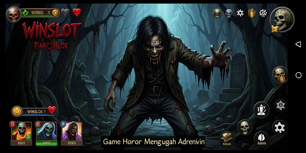 Screenshot utama WINSLOT menunjukkan gameplay horor yang mendebarkan.